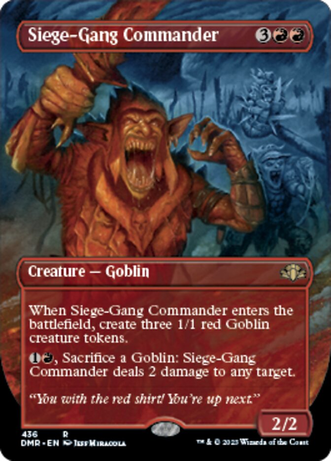 Siege-Gang Commander (Borderless Alternate Art) [Dominaria Remastered] | GrognardGamesBatavia