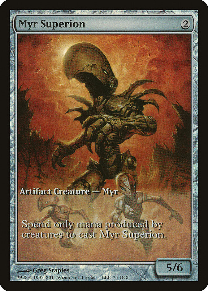 Myr Superion (Game Day) (Extended Art) [New Phyrexia Promos] | GrognardGamesBatavia