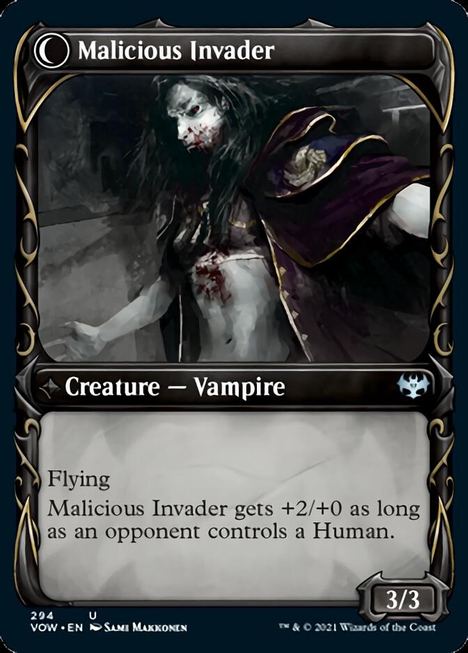 Innocent Traveler // Malicious Invader (Showcase Fang Frame) [Innistrad: Crimson Vow] | GrognardGamesBatavia