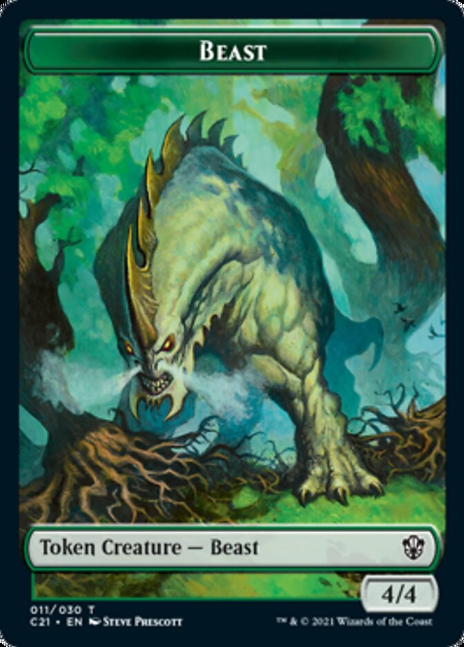 Beast (011) // Insect Double-Sided Token [Commander 2021 Tokens] | GrognardGamesBatavia