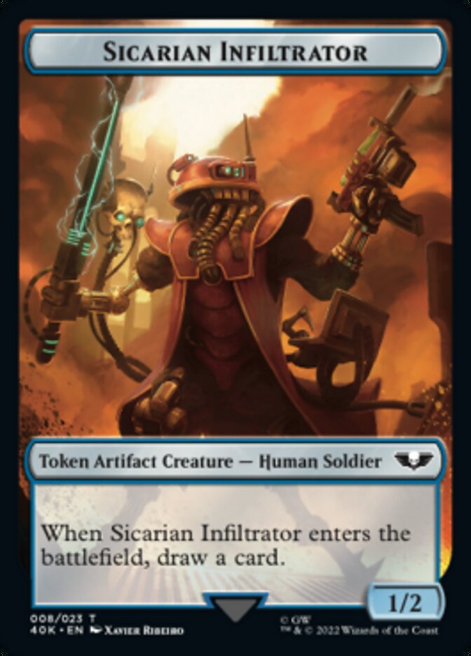 Soldier (003) // Sicarian Infiltrator Double-Sided Token (Surge Foil) [Universes Beyond: Warhammer 40,000 Tokens] | GrognardGamesBatavia