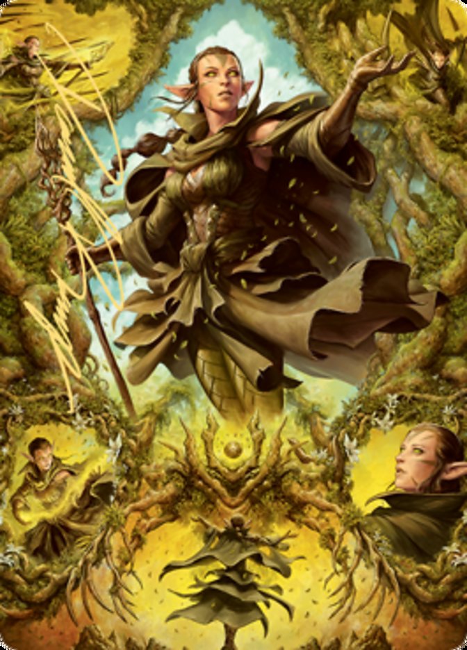 Nissa of Shadowed Boughs 2 Art Card (Gold-Stamped Signature) [Zendikar Rising Art Series] | GrognardGamesBatavia