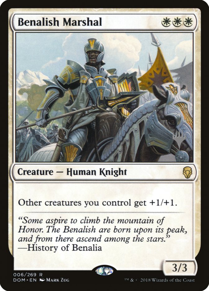 Benalish Marshal (Promo Pack) [Dominaria Promos] | GrognardGamesBatavia