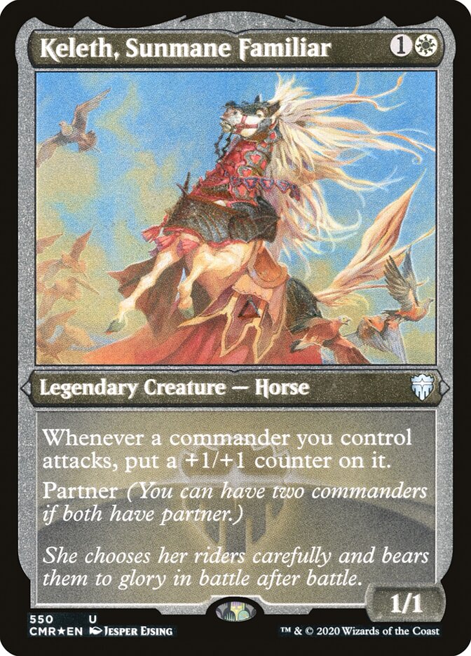 Keleth, Sunmane Familiar (Etched) [Commander Legends] | GrognardGamesBatavia