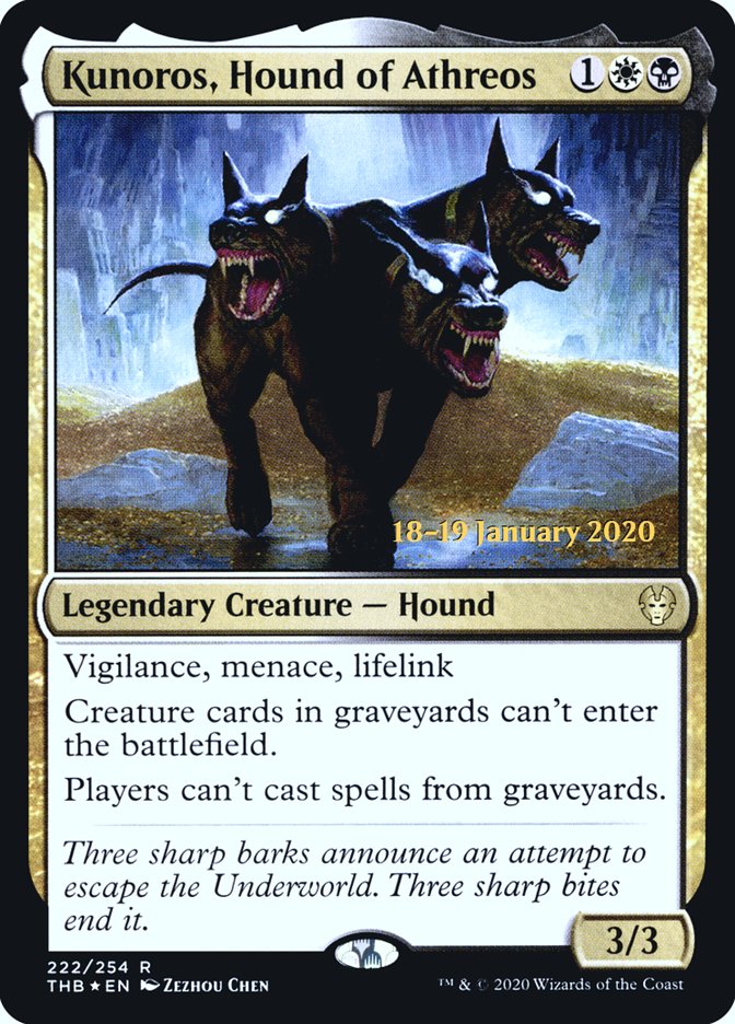 Kunoros, Hound of Athreos [Theros Beyond Death Prerelease Promos] | GrognardGamesBatavia