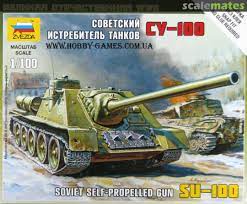 Zvezda 1/100 SU-100 Soviet Self-Propelled Gun | GrognardGamesBatavia