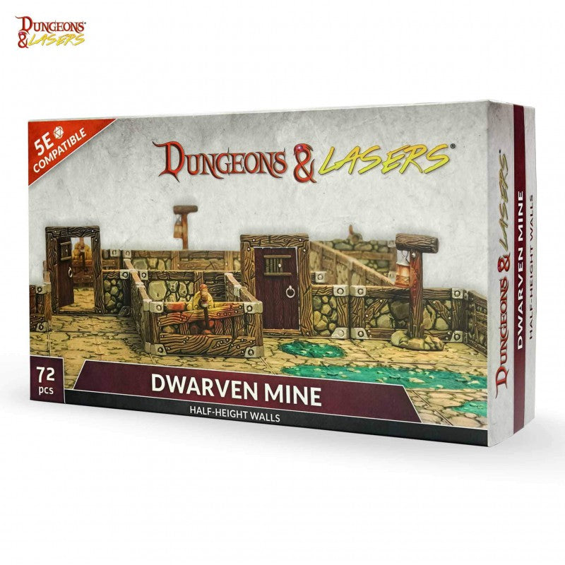 Dungeon & Lasers: Dwarven Mine Half-Height Walls | GrognardGamesBatavia