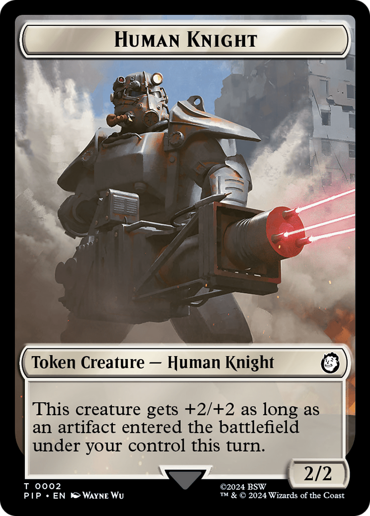 Treasure (0018) // Human Knight Double-Sided Token [Fallout Tokens] | GrognardGamesBatavia