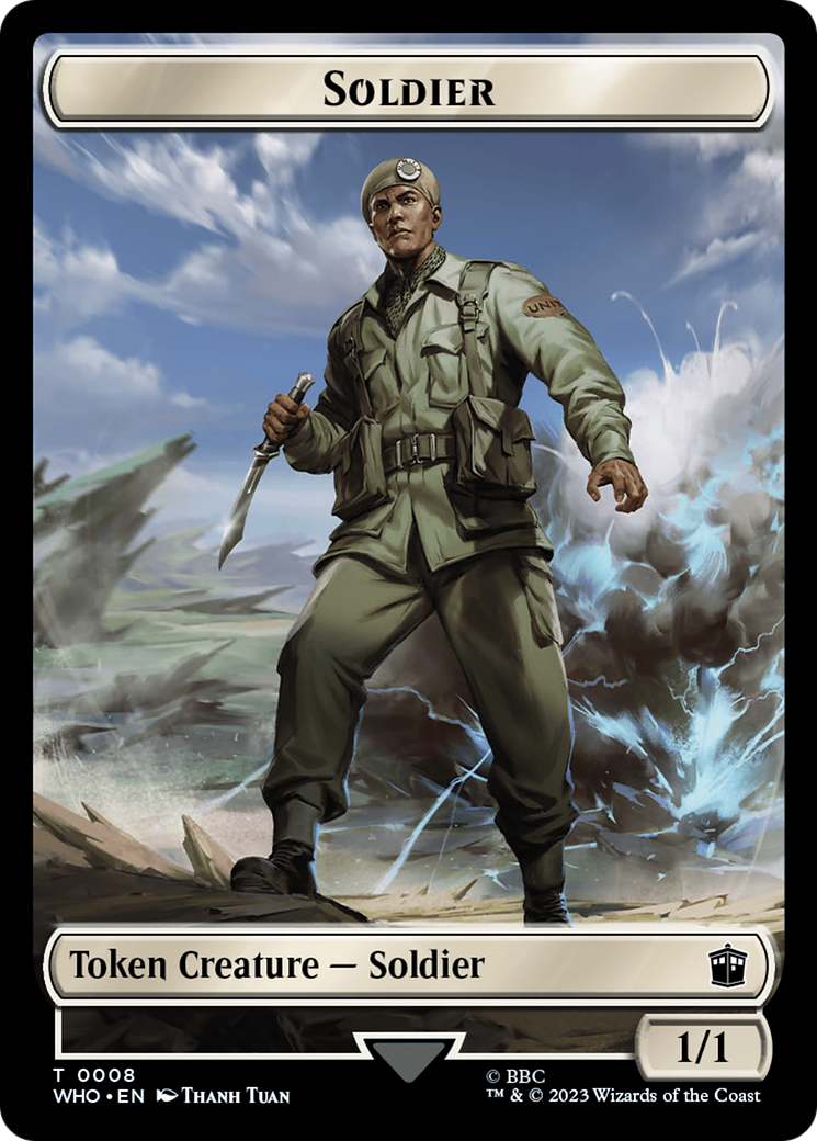 Soldier // Cyberman Double-Sided Token [Doctor Who Tokens] | GrognardGamesBatavia