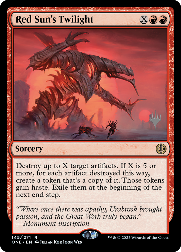 Red Sun's Twilight (Promo Pack) [Phyrexia: All Will Be One Promos] | GrognardGamesBatavia