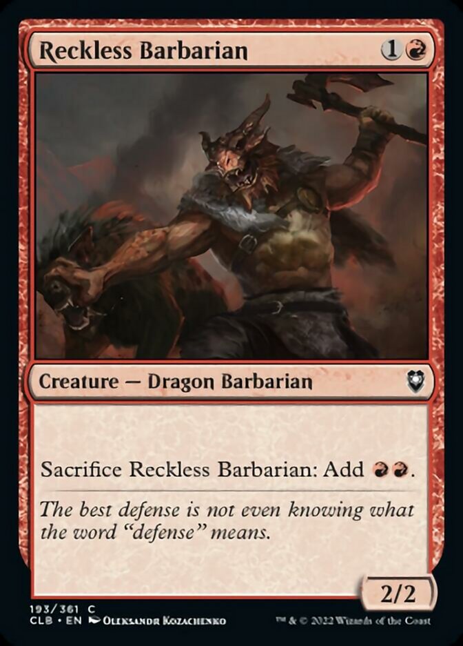 Reckless Barbarian [Commander Legends: Battle for Baldur's Gate] | GrognardGamesBatavia