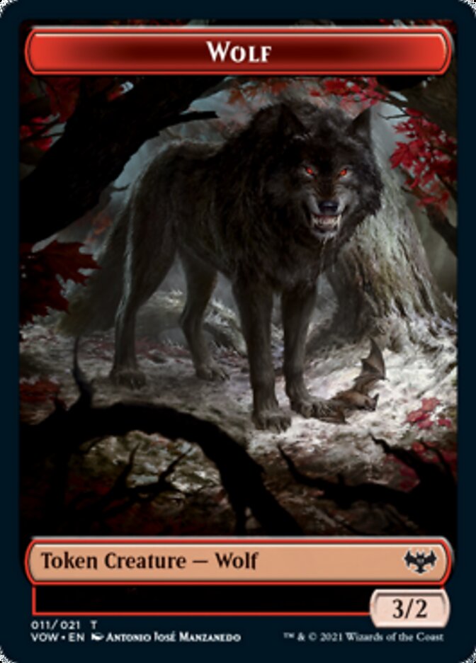 Wolf Token (011) [Innistrad: Crimson Vow Tokens] | GrognardGamesBatavia