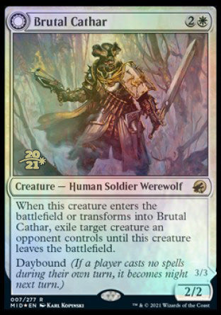 Brutal Cathar // Moonrage Brute [Innistrad: Midnight Hunt Prerelease Promos] | GrognardGamesBatavia