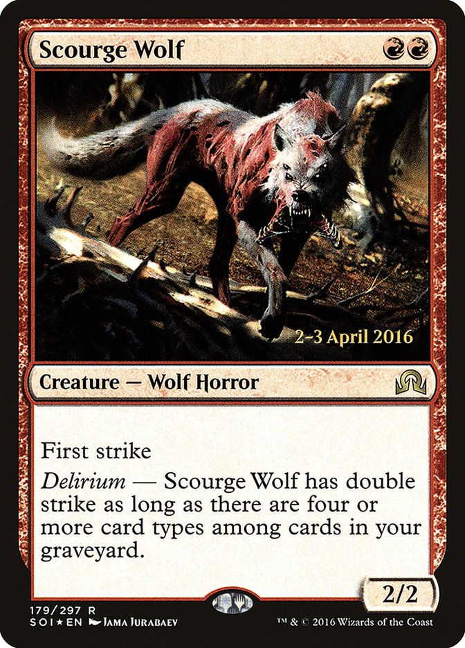 Scourge Wolf [Shadows over Innistrad Prerelease Promos] | GrognardGamesBatavia