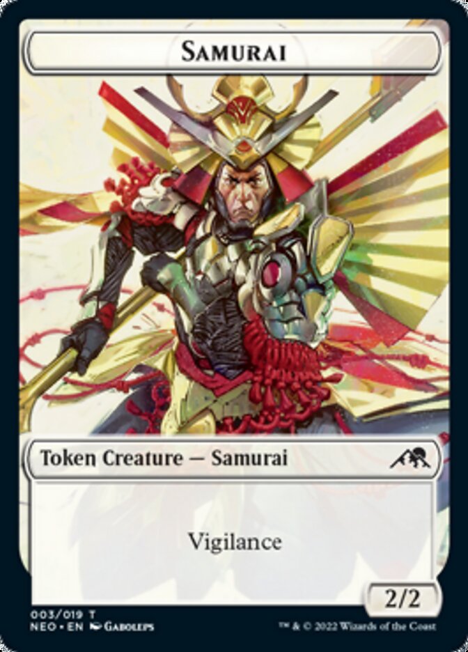 Samurai // Tezzeret, Betrayer of Flesh Emblem Double-Sided Token [Kamigawa: Neon Dynasty Tokens] | GrognardGamesBatavia