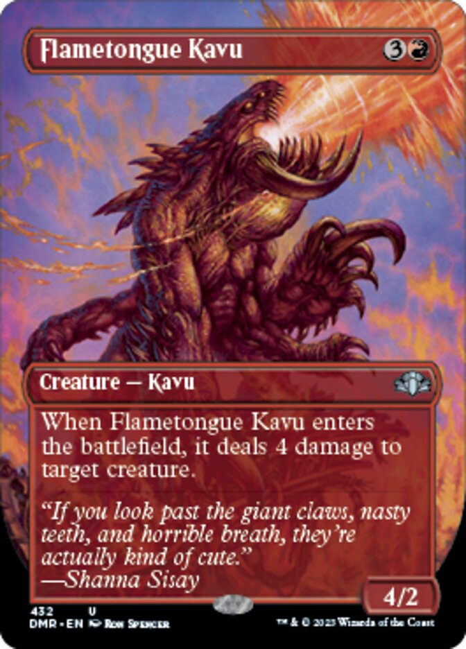 Flametongue Kavu (Borderless Alternate Art) [Dominaria Remastered] | GrognardGamesBatavia