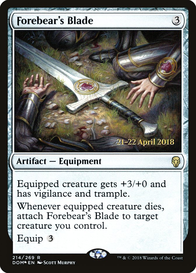 Forebear's Blade [Dominaria Prerelease Promos] | GrognardGamesBatavia