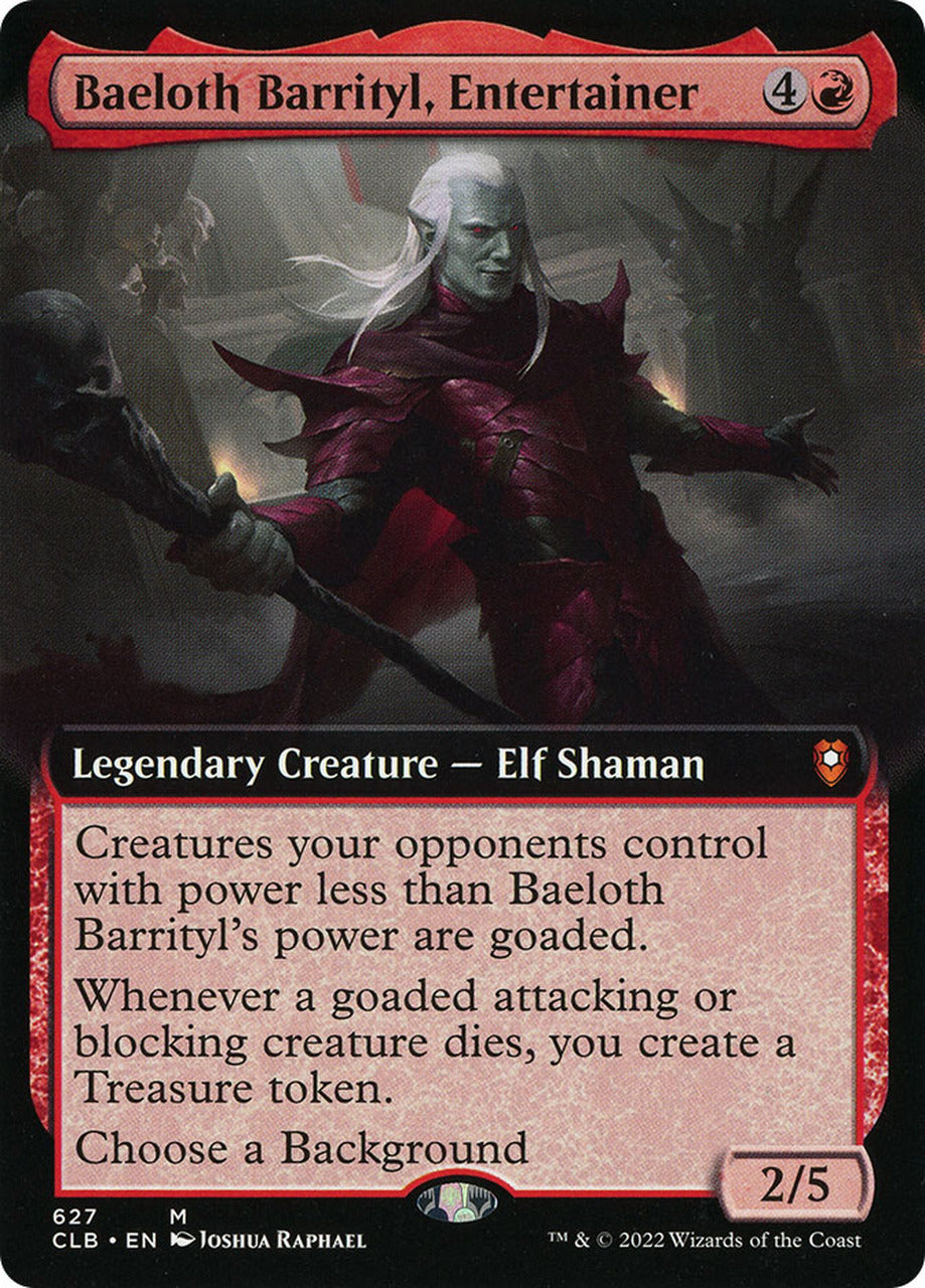 Baeloth Barrityl, Entertainer (Extended Art) [Commander Legends: Battle for Baldur's Gate] | GrognardGamesBatavia
