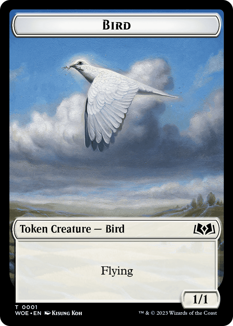 Bird // Food (0012) Double-Sided Token [Wilds of Eldraine Tokens] | GrognardGamesBatavia