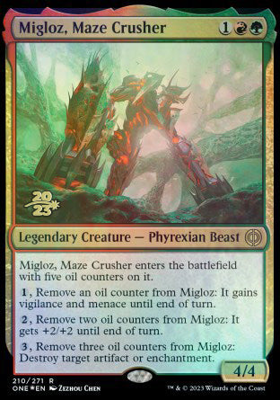 Migloz, Maze Crusher [Phyrexia: All Will Be One Prerelease Promos] | GrognardGamesBatavia