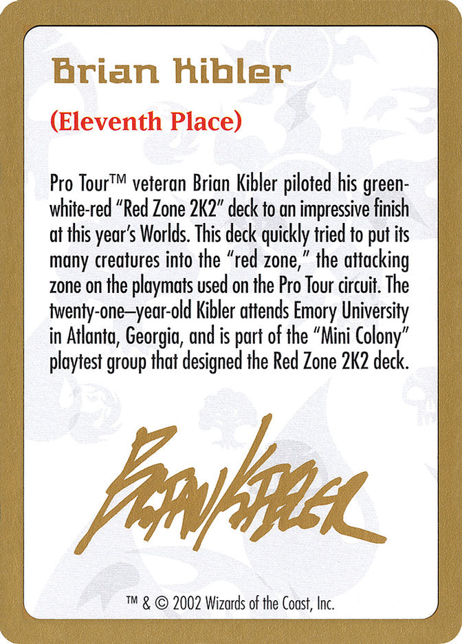 Brian Kibler Bio [World Championship Decks 2002] | GrognardGamesBatavia