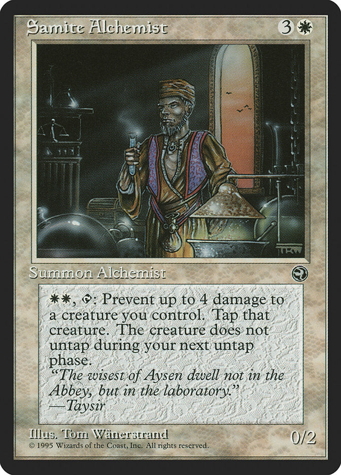 Samite Alchemist (Taysir Flavor Text) [Homelands] | GrognardGamesBatavia