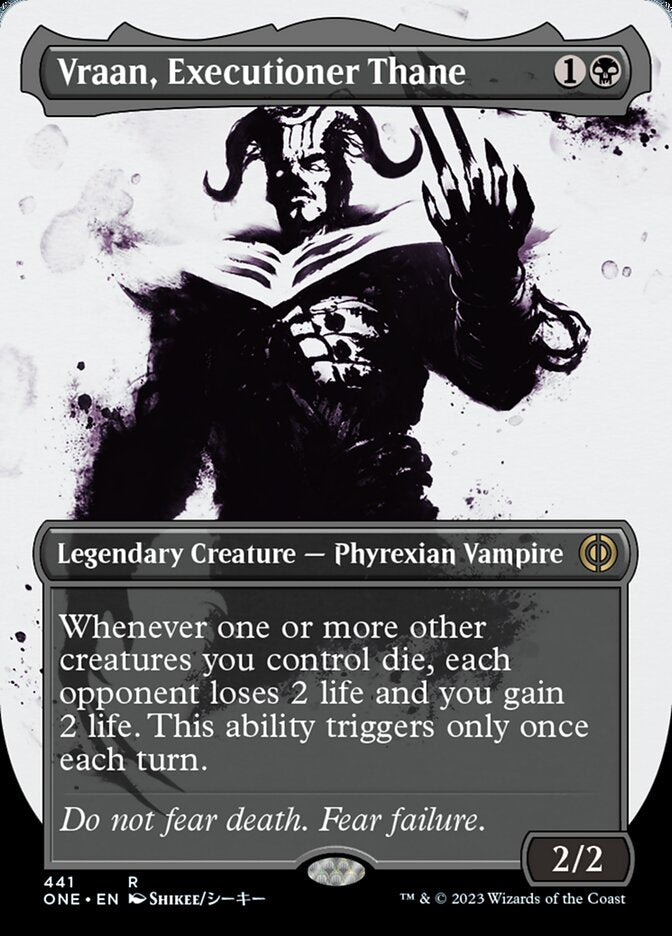 Vraan, Executioner Thane (Borderless Ichor Step-and-Compleat Foil) [Phyrexia: All Will Be One] | GrognardGamesBatavia
