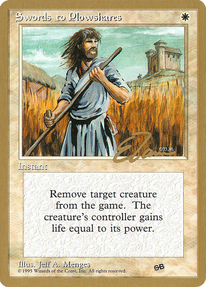 Swords to Plowshares (Eric Tam) (SB) [Pro Tour Collector Set] | GrognardGamesBatavia