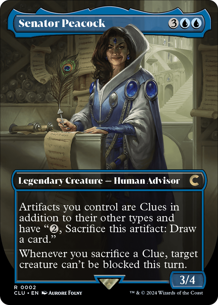 Senator Peacock (Borderless) [Ravnica: Clue Edition] | GrognardGamesBatavia