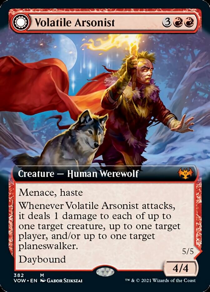 Volatile Arsonist // Dire-Strain Anarchist (Extended Art) [Innistrad: Crimson Vow] | GrognardGamesBatavia