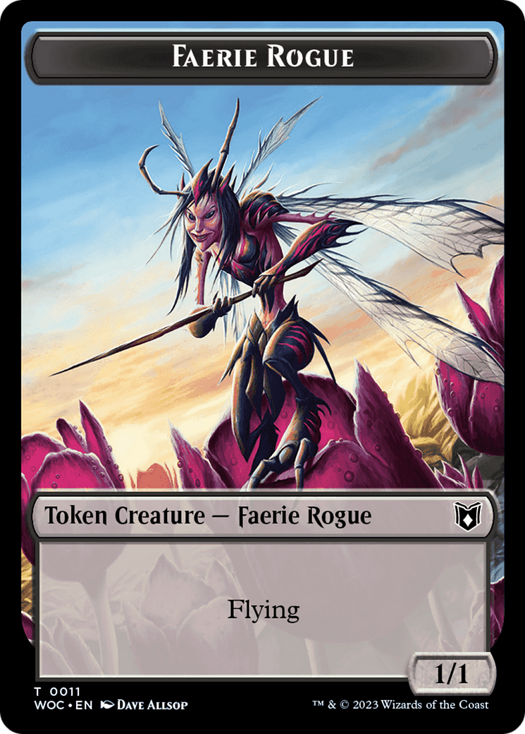 Faerie Rogue // Pirate (0011) Double-Sided Token [Wilds of Eldraine Commander Tokens] | GrognardGamesBatavia