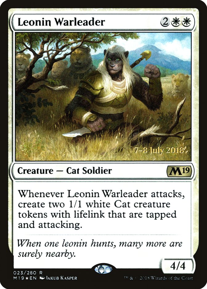 Leonin Warleader [Core Set 2019 Prerelease Promos] | GrognardGamesBatavia