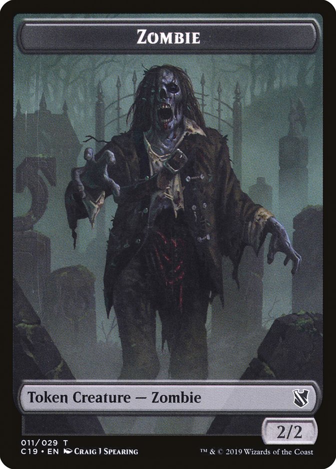 Zombie (010) // Zombie (011) Double-Sided Token [Commander 2019 Tokens] | GrognardGamesBatavia