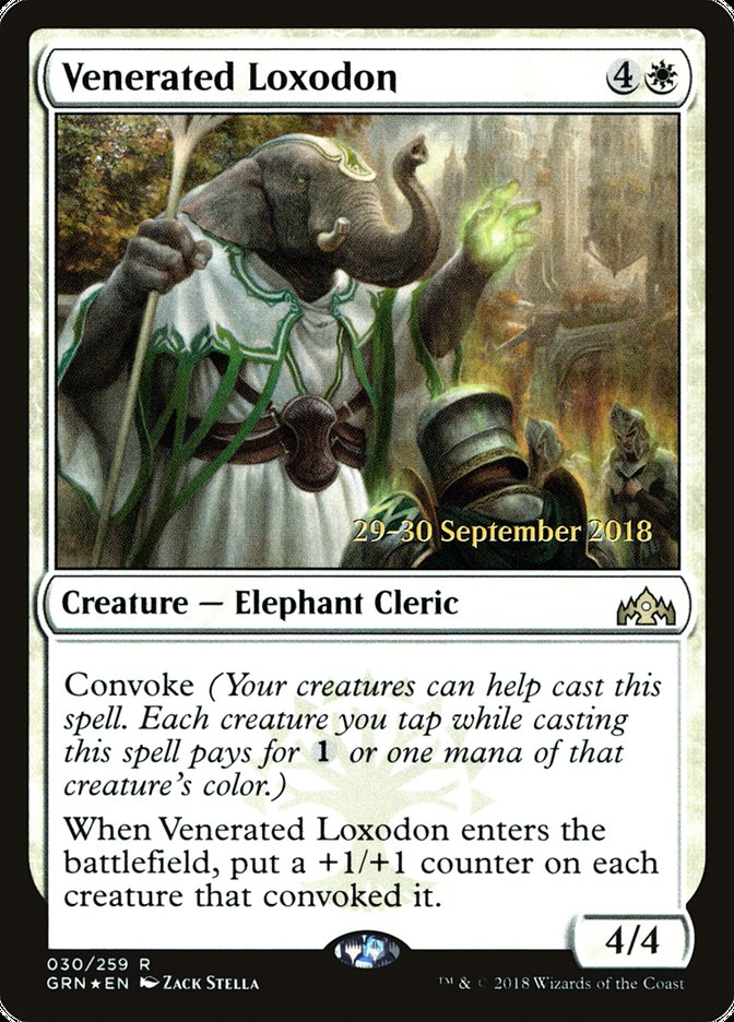 Venerated Loxodon [Guilds of Ravnica Prerelease Promos] | GrognardGamesBatavia