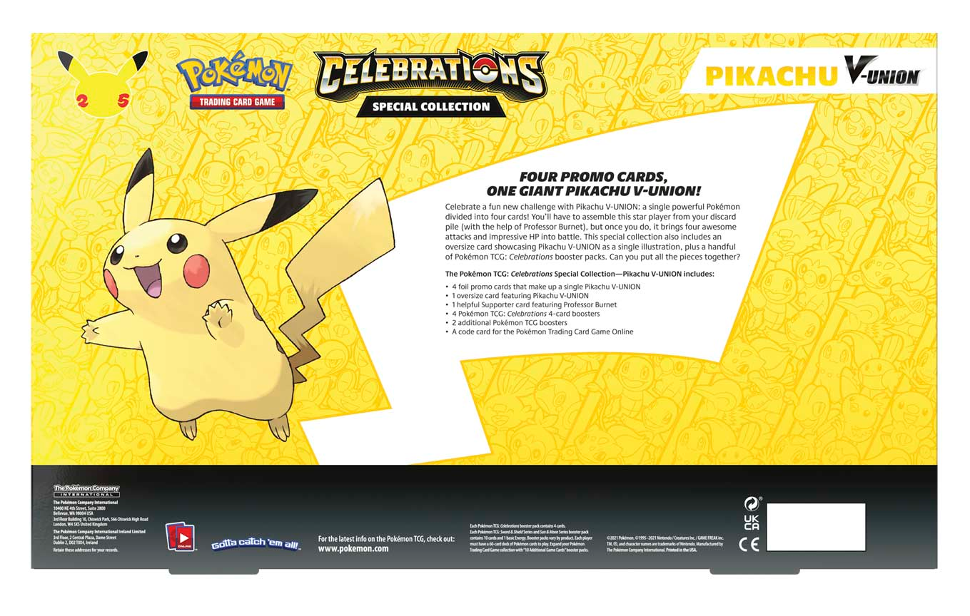 Celebrations: 25th Anniversary - Special Collection (Pikachu V-Union) | GrognardGamesBatavia