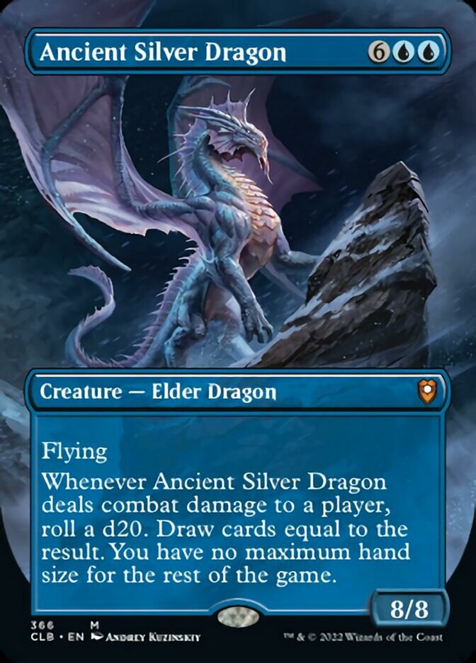 Ancient Silver Dragon (Borderless Alternate Art) [Commander Legends: Battle for Baldur's Gate] | GrognardGamesBatavia