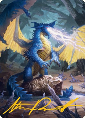 Blue Dragon Art Card (Gold-Stamped Signature) [Dungeons & Dragons: Adventures in the Forgotten Realms Art Series] | GrognardGamesBatavia