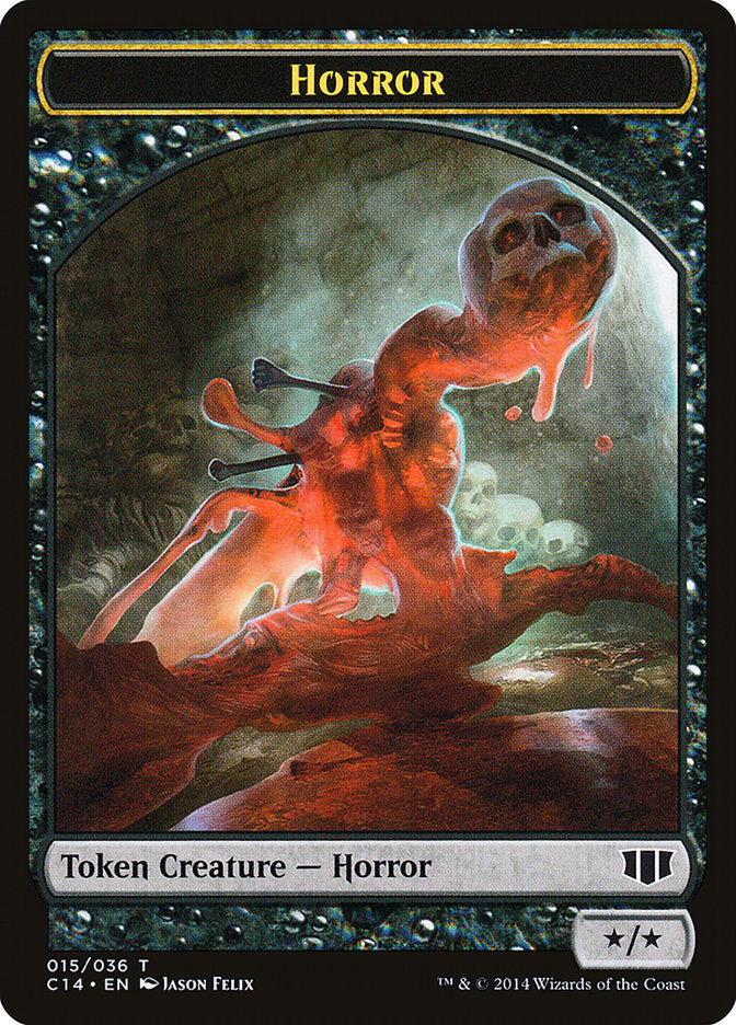 Horror // Zombie (016/036) Double-Sided Token [Commander 2014 Tokens] | GrognardGamesBatavia