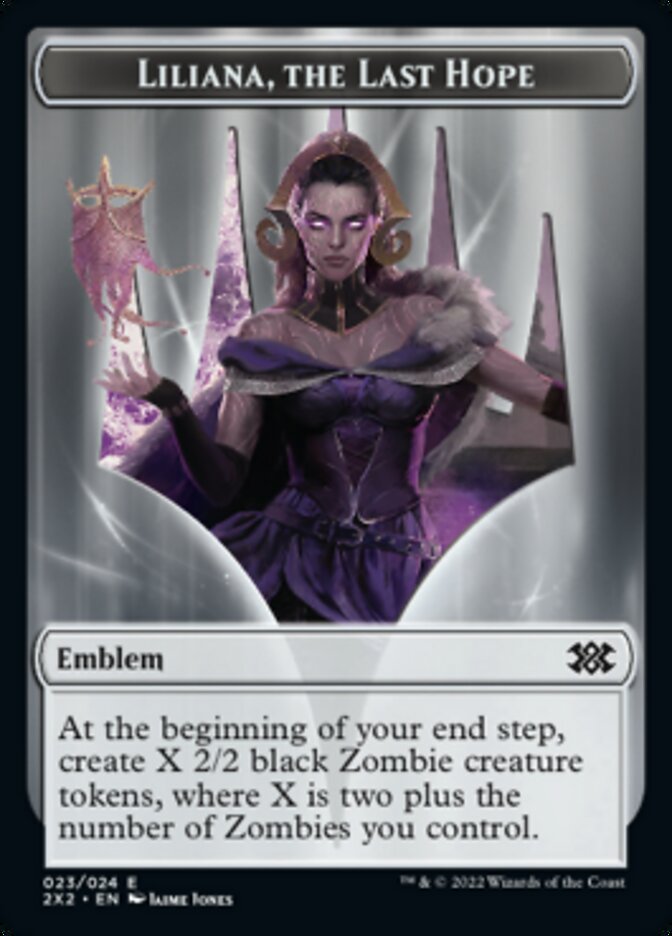 Liliana, the Last Hope Emblem // Spirit (002) Double-Sided Token [Double Masters 2022 Tokens] | GrognardGamesBatavia