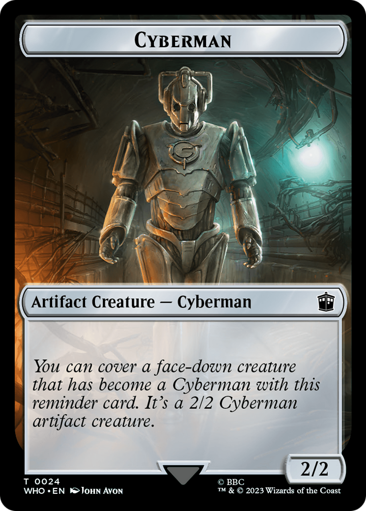 Soldier // Cyberman Double-Sided Token [Doctor Who Tokens] | GrognardGamesBatavia