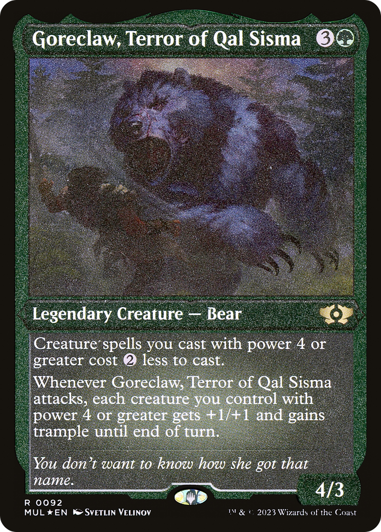 Goreclaw, Terror of Qal Sisma (Foil Etched) [Multiverse Legends] | GrognardGamesBatavia