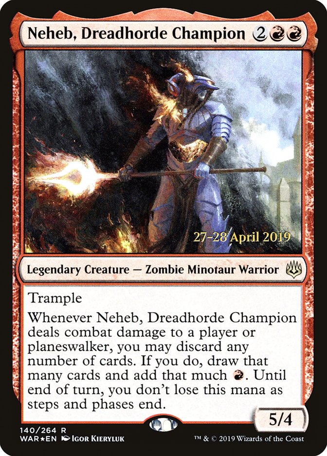 Neheb, Dreadhorde Champion [War of the Spark Prerelease Promos] | GrognardGamesBatavia