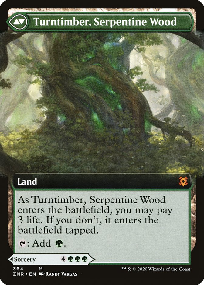 Turntimber Symbiosis // Turntimber, Serpentine Wood (Extended Art) [Zendikar Rising] | GrognardGamesBatavia