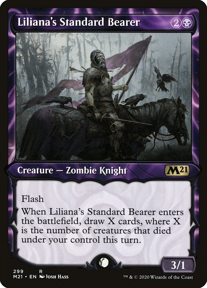 Liliana's Standard Bearer (Showcase) [Core Set 2021] | GrognardGamesBatavia