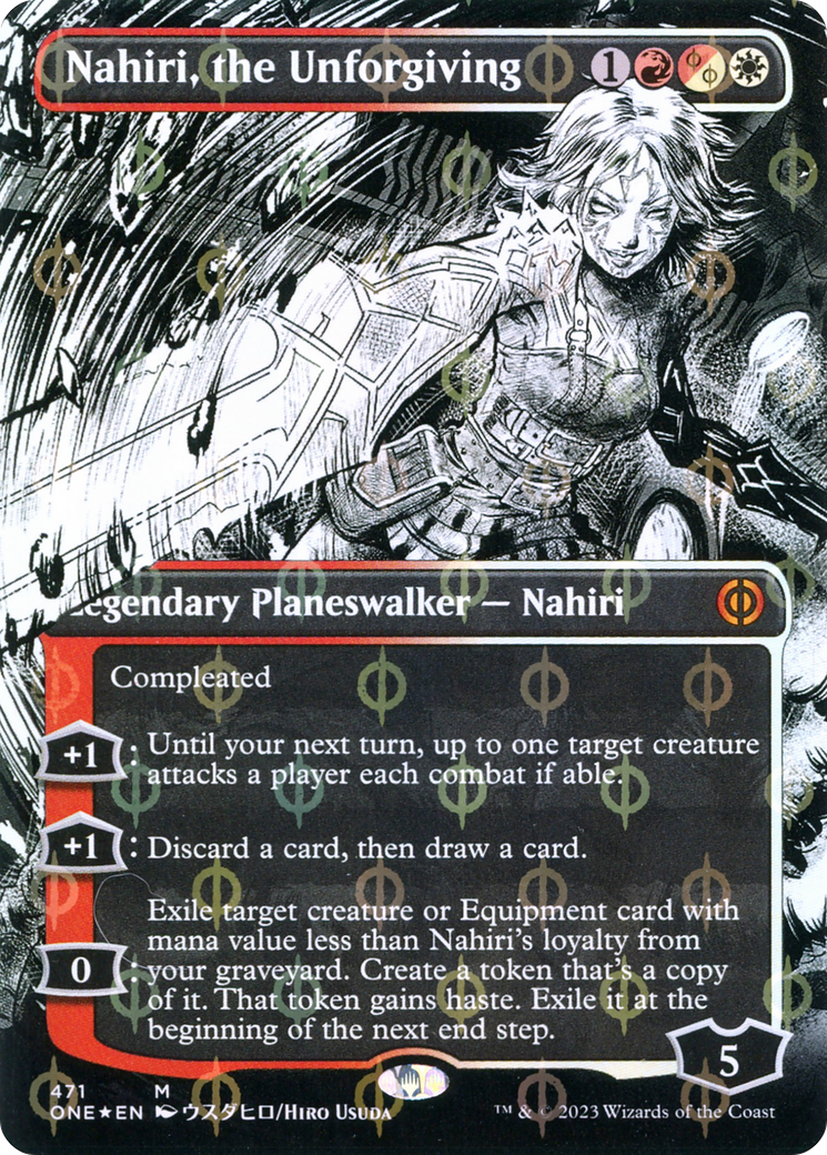 Nahiri, the Unforgiving (Borderless Manga Step-and-Compleat Foil) [Phyrexia: All Will Be One] | GrognardGamesBatavia