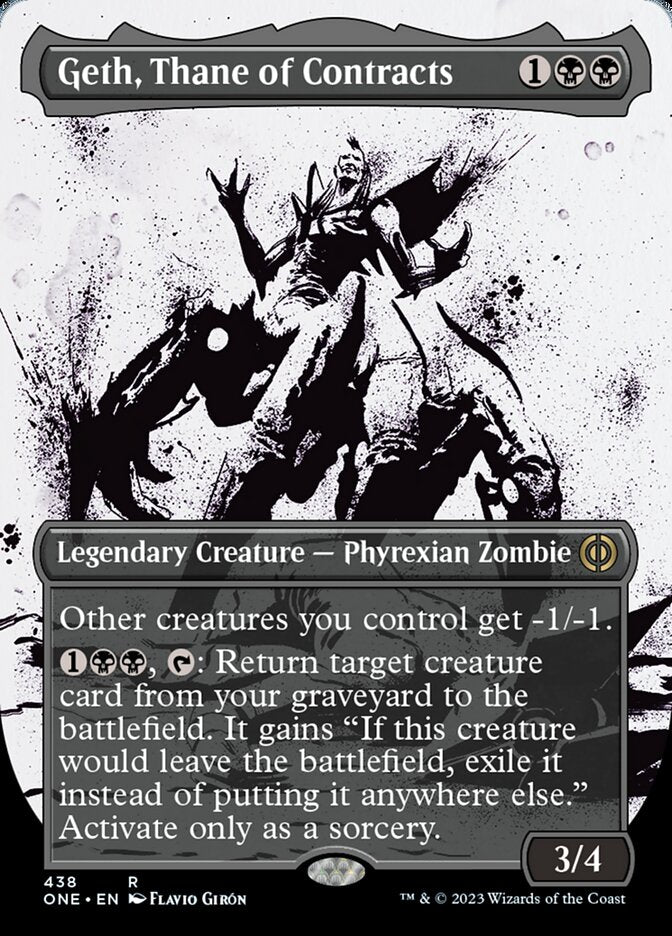 Geth, Thane of Contracts (Borderless Ichor Step-and-Compleat Foil) [Phyrexia: All Will Be One] | GrognardGamesBatavia