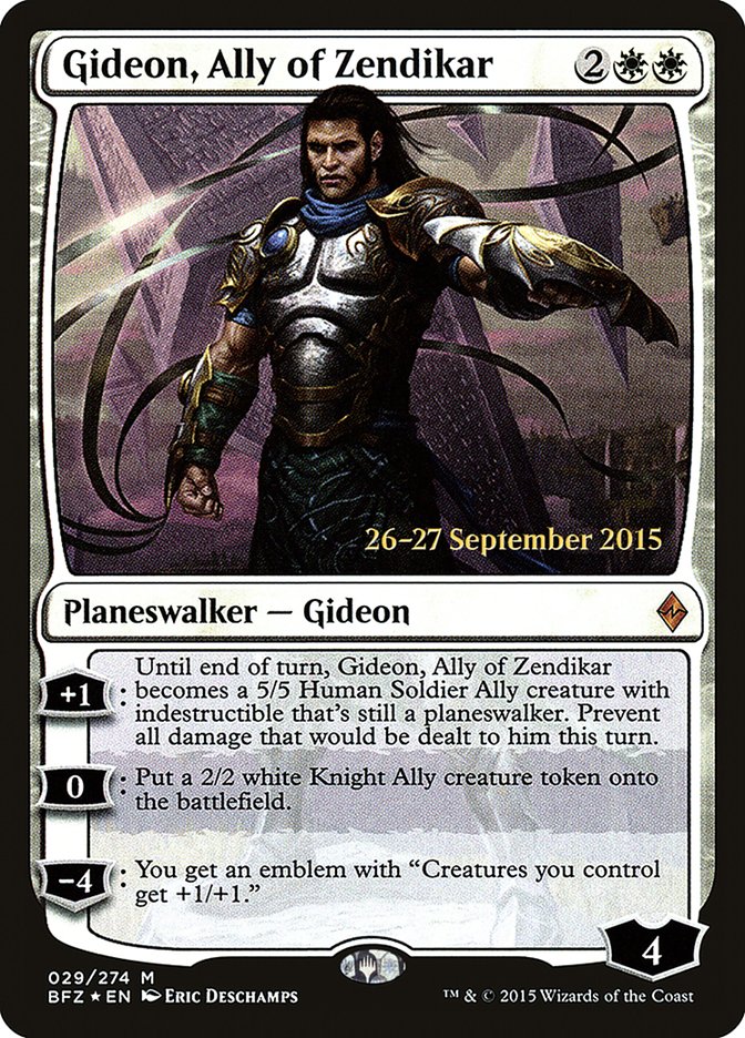 Gideon, Ally of Zendikar [Battle for Zendikar Prerelease Promos] | GrognardGamesBatavia