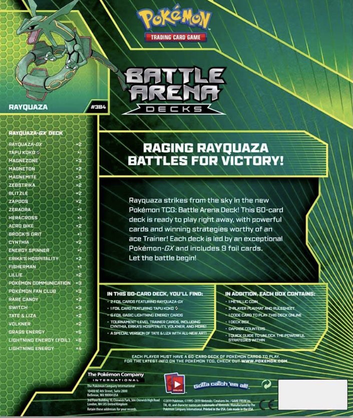 Sun & Moon - Battle Arena Decks (Rayquaza GX) | GrognardGamesBatavia