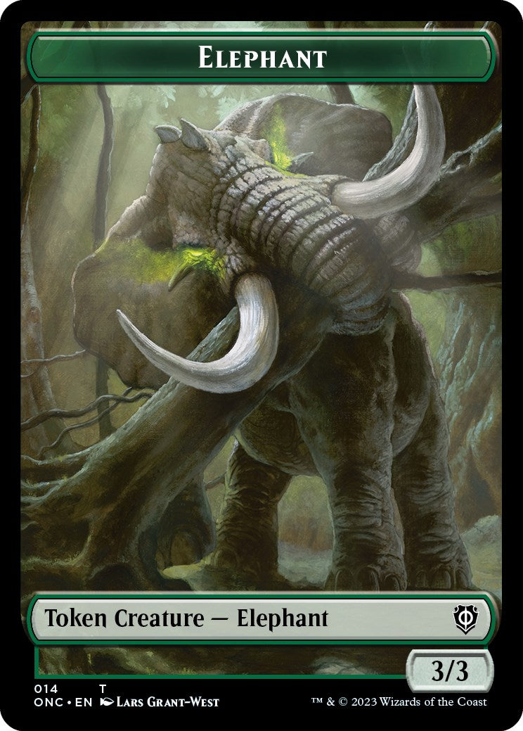 Human Soldier // Elephant Double-Sided Token [Phyrexia: All Will Be One Commander Tokens] | GrognardGamesBatavia