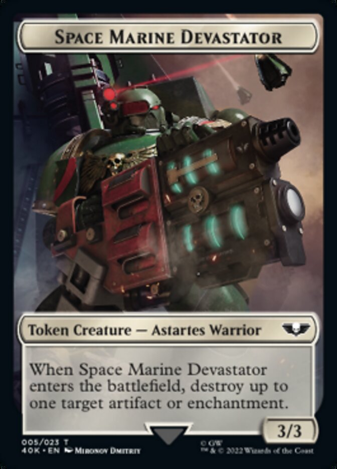 Soldier (002) // Space Marine Devastator Double-Sided Token (Surge Foil) [Universes Beyond: Warhammer 40,000 Tokens] | GrognardGamesBatavia